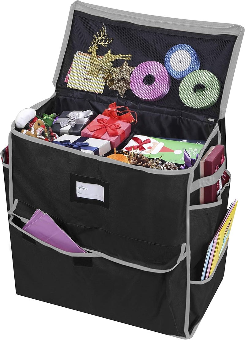 ProPik Unique Holiday Storage Organizer for Gift Bag and Wrapping Accessories (Black) - Image 1