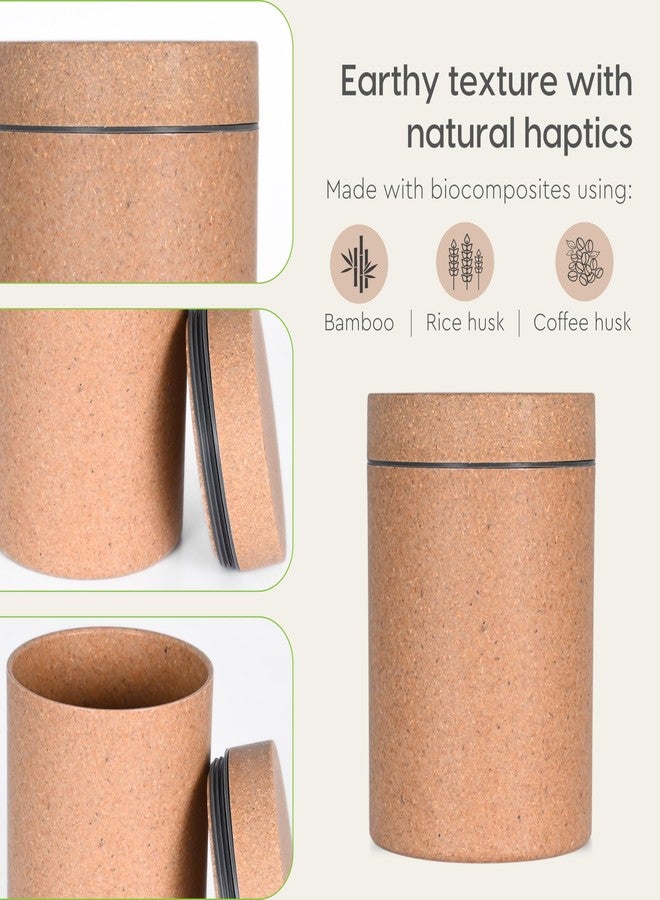 Eha Earth Friendly Canister With Air Tight Lid | Food Storage Container Jars Set Of 2 | Made With Rice Husk And Bamboo Fibers | 700Ml | Sand Castle-Tortilla,Multicolor - Image 5
