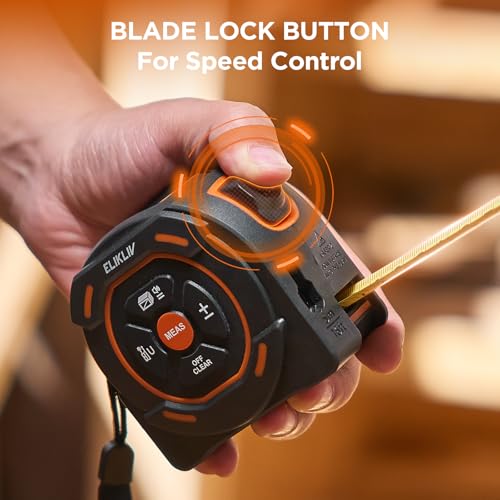 ELIKLIV Laser Tape Measure 2-in-1, 197Ft Laser Distance Meter & 16Ft Digital Tape Measure, with LCD Display, Pythagorean Mode, Area/Volume Calculation, USB-C Rechargeable for Woodworking and Construction - Image 5
