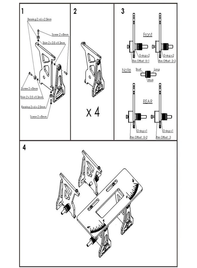 AMK 1/28 RC Car Setup System - Precision Ride Height, Camber & Toe Adjustment Tools, Adjustable Suspension Setup Station, 1/24 1/28 RC Car Setup Tools, Professional Calibration Kit for Micro RC Cars - Image 3