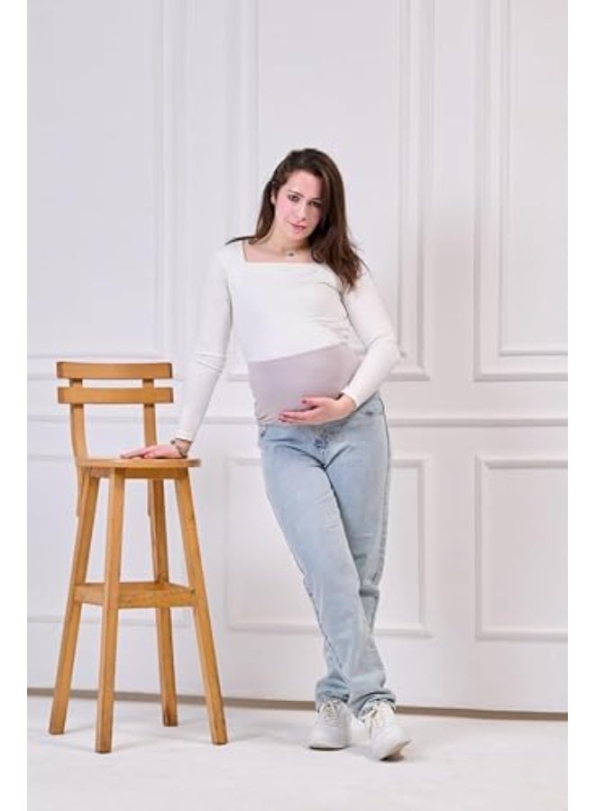 توباي بنطال بوي فريند للحوامل – قصة واسعة مريحة، بطن مرن، تصميم عصري عملي لجميع مراحل الحمل - Image 3