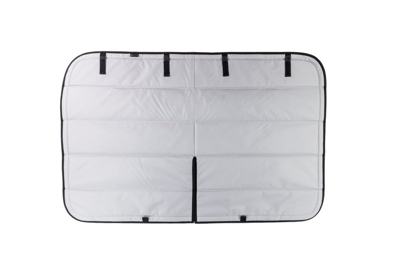 VanEssential Insulated Blackout Sliding Door Window Cover Designed for Ford Transit Van Year 2015 to Current with NO Plastic Trim - Cool Gray - Image 1