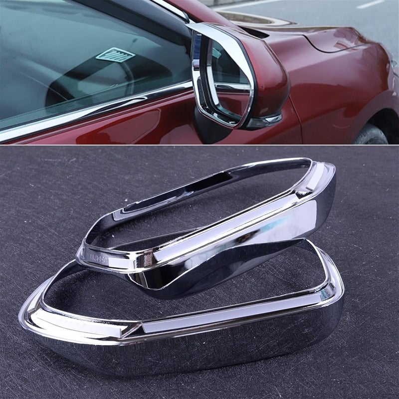 QASULER Chrome ABS Side Mirror Rain Eyebrow Cover Trim for Toyota Camry 2018-2019 - Image 5
