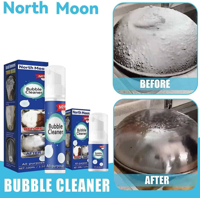 كلاراكو بخاخ منظف الفقاعات نورث مون من كلاركو - منظف الفقاعات متعدد الأغراض من نورث مون، بخاخ تنظيف رغوي بيداك لا يحتاج إلى شطف، فعال في إزالة بقع المطبخ (قطعتان) - Image 3