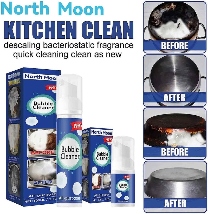 كلاراكو بخاخ منظف الفقاعات نورث مون من كلاركو - منظف الفقاعات متعدد الأغراض من نورث مون، بخاخ تنظيف رغوي بيداك لا يحتاج إلى شطف، فعال في إزالة بقع المطبخ (قطعتان) - Image 4