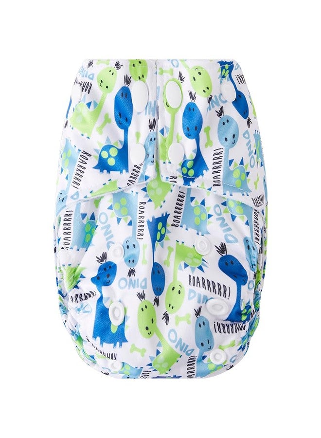 Big Softies Reusable Nappy with Insert Absorber|Adjustable Snap Fastener|Water-resistant|Comfortable|Rash-Free|Print-Dino|For Boys Newborn to 24 Months - Image 3