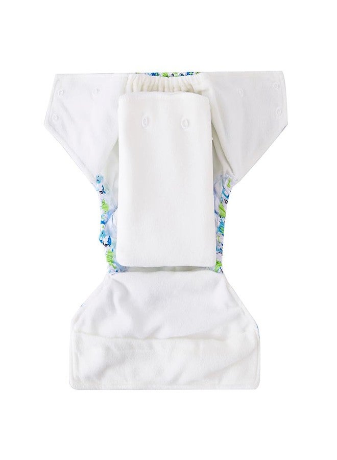 Big Softies Reusable Nappy with Insert Absorber|Adjustable Snap Fastener|Water-resistant|Comfortable|Rash-Free|Print-Dino|For Boys Newborn to 24 Months - Image 5