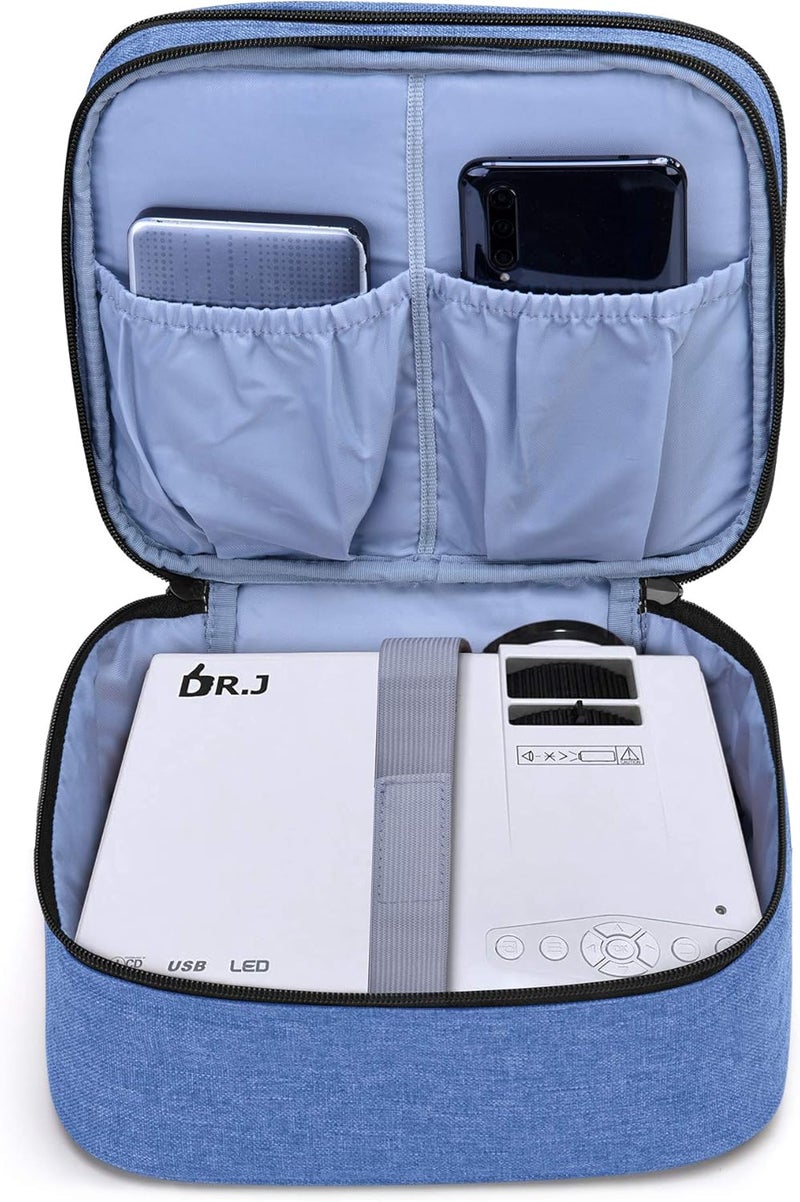 LUXJA Carrying Bag Compatible with DR.J Mini Projector, Portable Case for Mini Projector and Accessories, Blue - Image 3