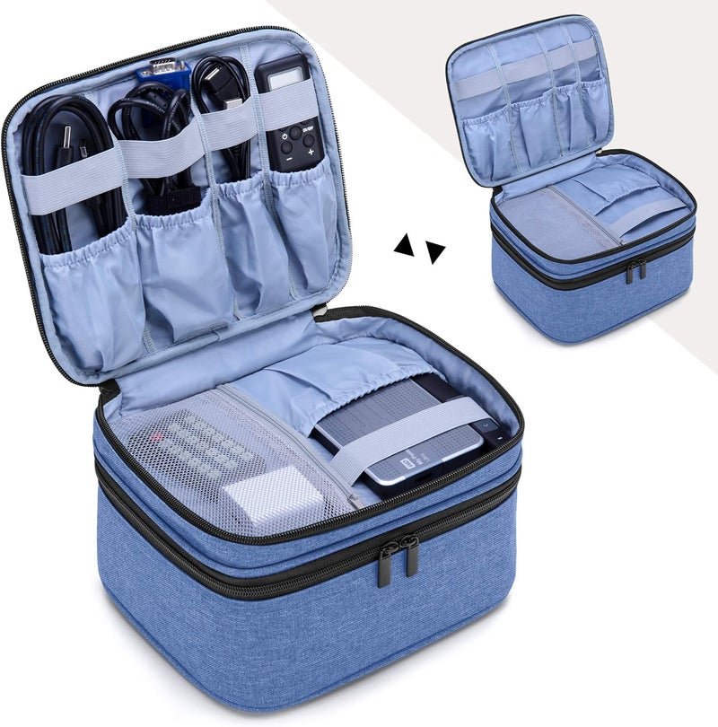 LUXJA Carrying Bag Compatible with DR.J Mini Projector, Portable Case for Mini Projector and Accessories, Blue - Image 2