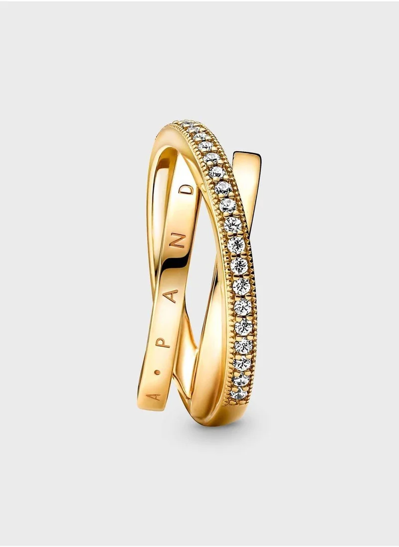 PANDORA Crossover PavÃ© Triple Band Ring