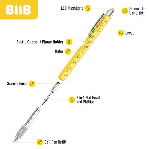 BIIB هدايا للرجال من BIIB للأب والزوج، قلم متعدد الوظائف 9 في 1، هدايا عيد الميلاد للرجال والأب والزوج، هدايا الذكرى السنوية و عيد الميلاد للجد، أدوات مفيدة وأجهزة رائعة - Image 5