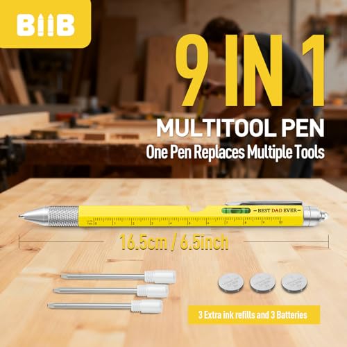 BIIB هدايا للرجال من BIIB للأب والزوج، قلم متعدد الوظائف 9 في 1، هدايا عيد الميلاد للرجال والأب والزوج، هدايا الذكرى السنوية و عيد الميلاد للجد، أدوات مفيدة وأجهزة رائعة - Image 3