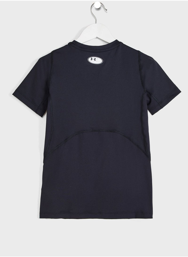 UNDER ARMOUR - Boys' HeatGear Armour Fitted T-shirt - Image 1