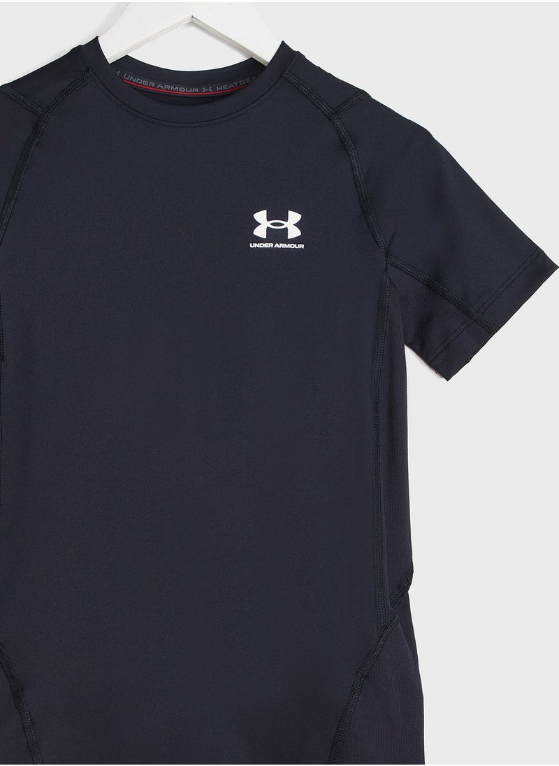 UNDER ARMOUR - Boys' HeatGear Armour Fitted T-shirt - Image 1