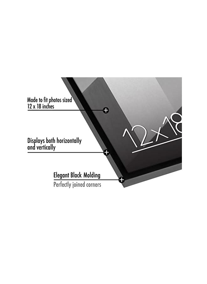 Americanflat - 12x18 Poster Frame in Black - Thin Border Photo Frame with Polished Plexiglass - Horizontal and Vertical Formats for Wall - Image 1