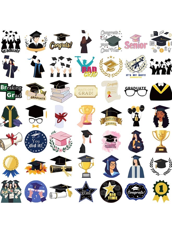 50Pcs Graduation Stickers Graduation Cap Stickers for Journaling Scrapbooking Vision Board Supplies Water Bottle Laptops Phone - Image 2