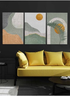 LOWHA Set Of 3 Framed Canvas Wall Arts Stretched Over Wooden Frame, Tree and Moon Paintings, For Home, Living Room, Office Decor  - Image 2