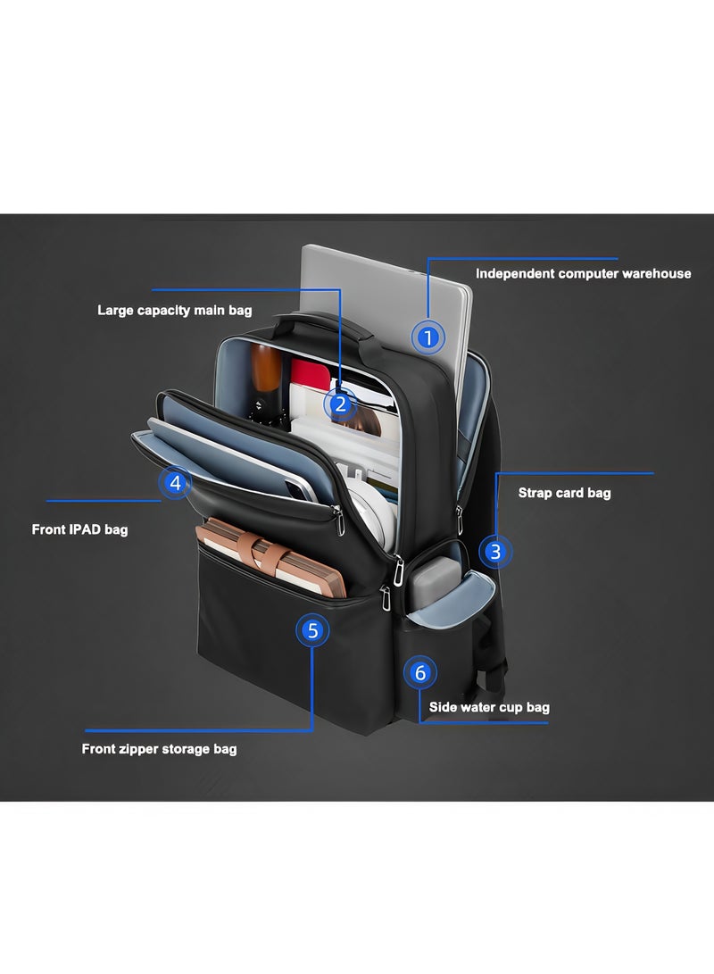 Skycare School Backpack for Men Women Water Resistant Laptop Backpack Bookbags College Daypack Black Backpack School Bag - Image 3