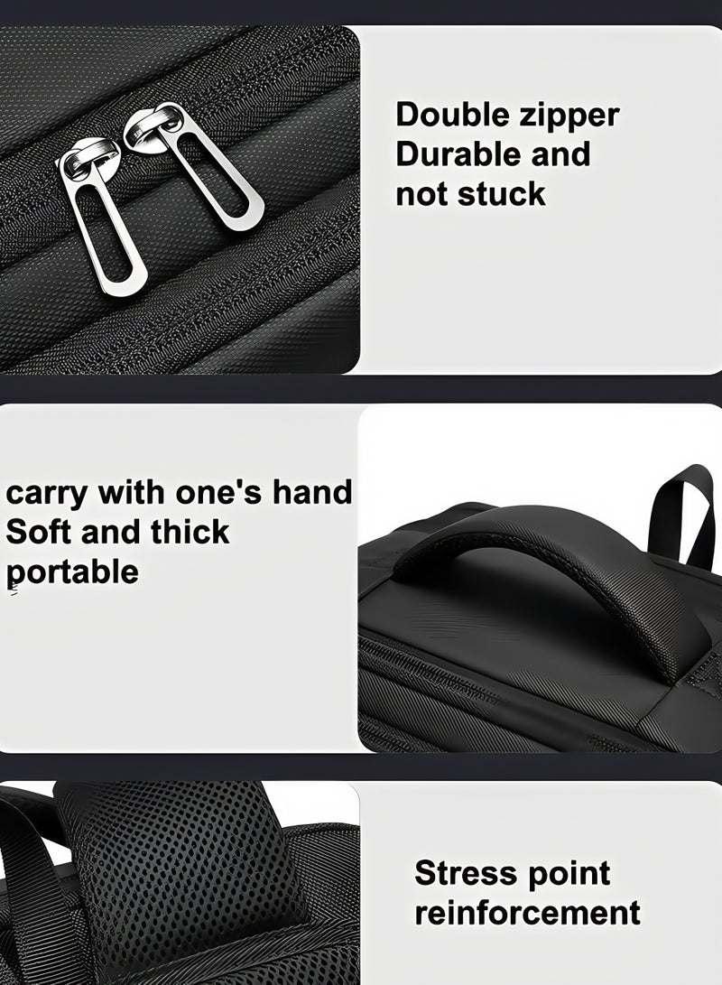 Skycare School Backpack for Men Women Water Resistant Laptop Backpack Bookbags College Daypack Black Backpack School Bag - Image 4