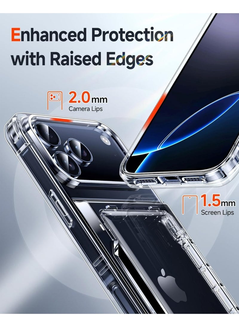 PULUZ iPhone 17-Pro-Max Cases: Clear Wallet Credit Card Holder Cover Women i Phone 17pro Promax Funda para iPhone17 Maxcase Military Grade Drop Proof Men Hard Estuche iohone 17promax, Transparent - Image 5
