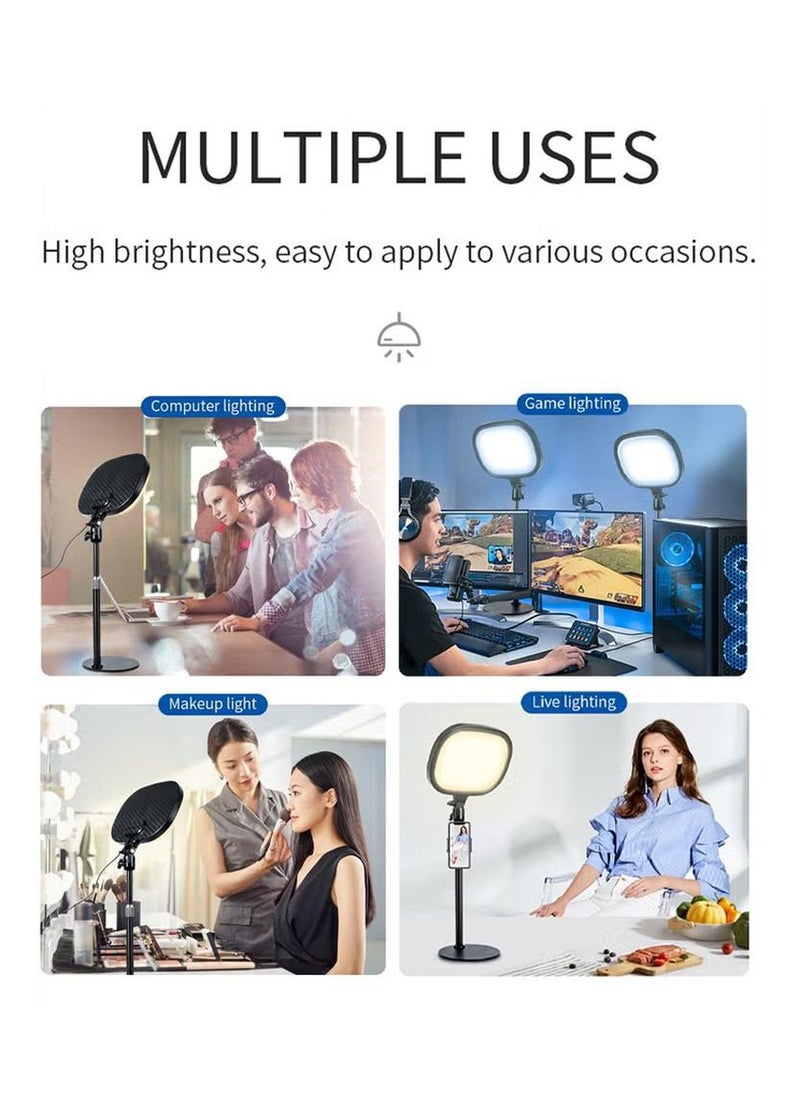 XiuWoo - Desk Video Light with Stand, Full-Screen Ring Light for Desk with Phone Holder, Desktop Laptop Ring Light for Video Recording, Live Streaming, Video Conference - Image 1