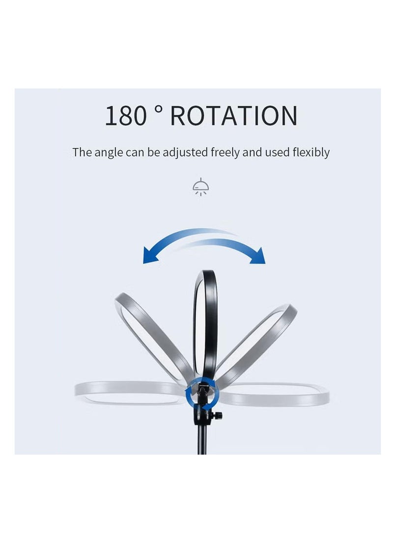 XiuWoo - Desk Video Light with Stand, Full-Screen Ring Light for Desk with Phone Holder, Desktop Laptop Ring Light for Video Recording, Live Streaming, Video Conference - Image 1