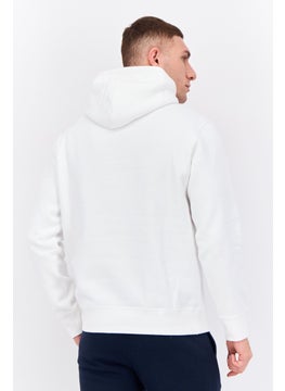 Champion Men Sportswear Fit Long Sleeves Hooded Running Sweatshirt, White  - Image 3