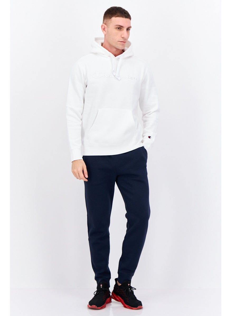 Champion Men Sportswear Fit Long Sleeves Hooded Running Sweatshirt, White  - Image 4