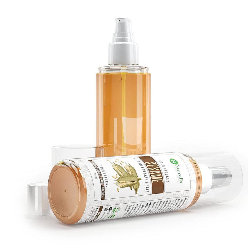 Naturalis Essence Of Nature Cold Pressed Sesame Seed Carrier Oil For Hair Body Skin Care Massage 200 Ml - Image 3