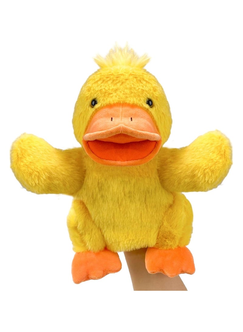 Hand Puppets Duck Puppets,9" Realistic Stuffed Animal Puppets for Toddlers Duck Stuffed Puppets for Kids with Movable Mouth,Duck Animal Hand Puppets for Adults Hand Puppets - Image 1