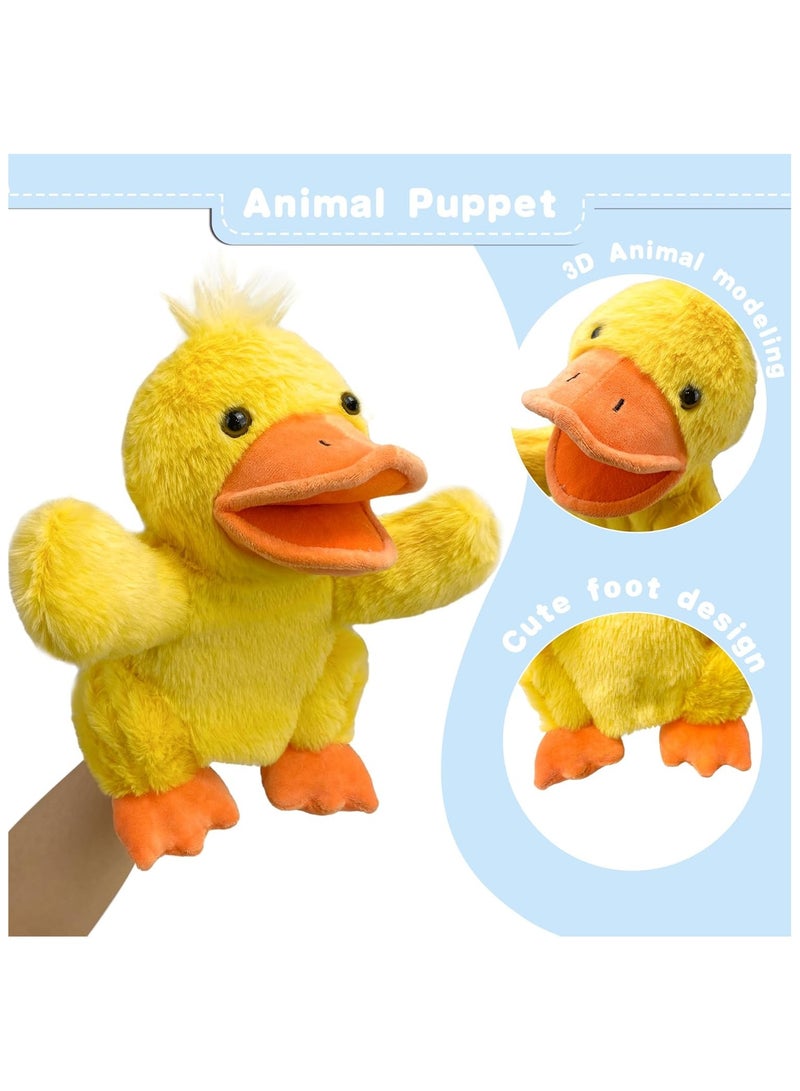 Hand Puppets Duck Puppets,9" Realistic Stuffed Animal Puppets for Toddlers Duck Stuffed Puppets for Kids with Movable Mouth,Duck Animal Hand Puppets for Adults Hand Puppets - Image 3