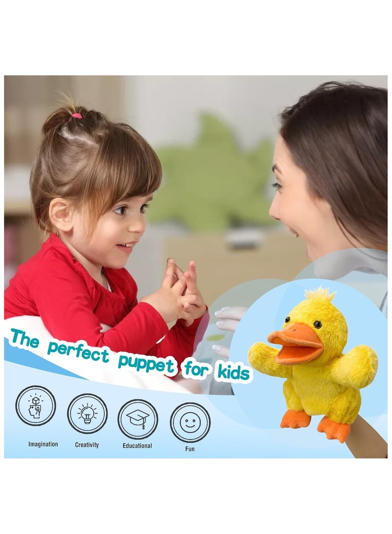 Hand Puppets Duck Puppets,9" Realistic Stuffed Animal Puppets for Toddlers Duck Stuffed Puppets for Kids with Movable Mouth,Duck Animal Hand Puppets for Adults Hand Puppets - Image 5