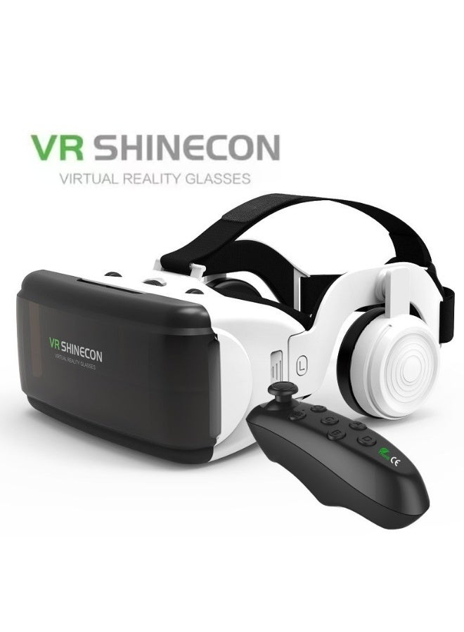general Classic VR Goggles VR SHINECON 3D Virtual Reality Glasses+Controller Headset Version VR Glasses for TV, Movies & Video Games Compatible with iOS & Android Smartphone within 4.7-6.1inch Screen Phone, Blu-Ray Lenses Eye Protected, Soft & Comfortable Adjustable Distance, IMAX Giant Screen/Panoramic Roaming/ Immersive Games - Image 1