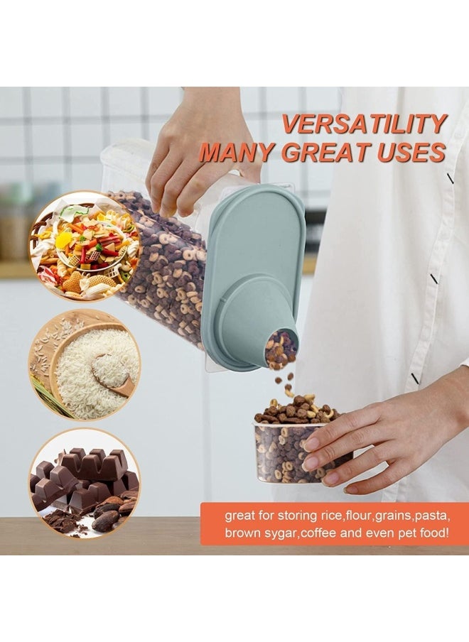 Premify - 4Pcs Cereal Containers Set | 2.5L / 2KG Capacity Airtight Food Storage Container | BPA Free Plastic Rice Storage Bin/Dispenser + Measuring Cup & Pour Spout - Image 1