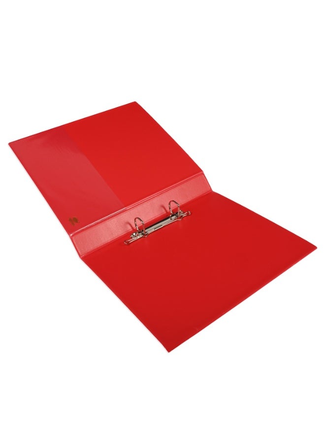 FIS Presentation Binder, 2D Ring Binder, Size Up to A4(210x297mm) Documents, Spine Size 1.50" Inches, Clear PVC Pocket, Easy to Insert Your Cover Design, Red Color-FSBD225DPBRE  - Image 3
