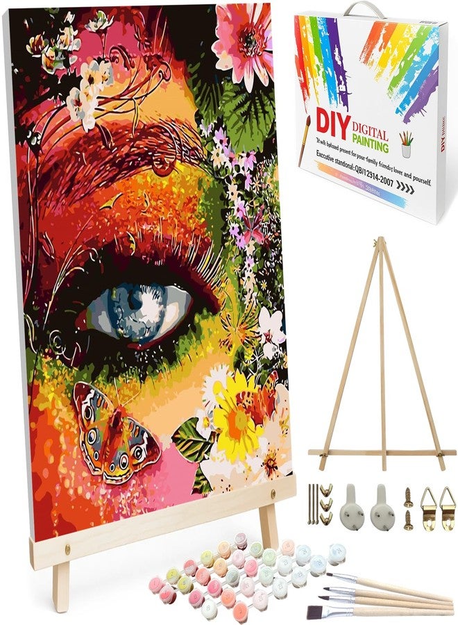 BAISITE Paint by Numbers Kit for Adults Beginners,16" Wx20 L Canvas for Painting Kits for Adults in Colorful Box-Color Eye Mother Earth 8407-Already Stretched on a Wooden Frame - Image 1