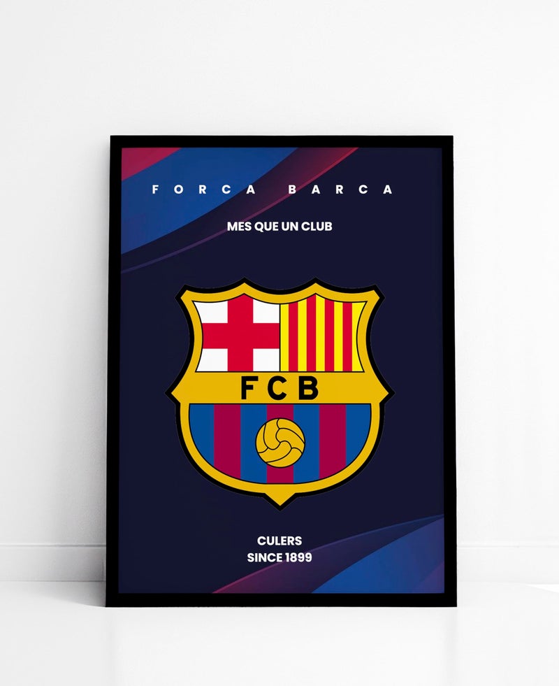SINCE 7 STORE Barcelona Football Club Framed Poster (8 x 12 Inches) For Room Decor/Gifting/For Football Fans/For Barca Fans - Image 1