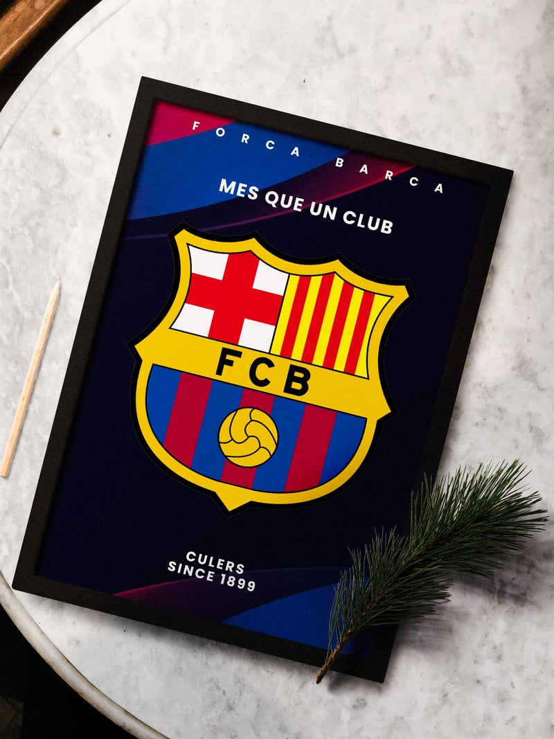 SINCE 7 STORE Barcelona Football Club Framed Poster (8 x 12 Inches) For Room Decor/Gifting/For Football Fans/For Barca Fans - Image 2