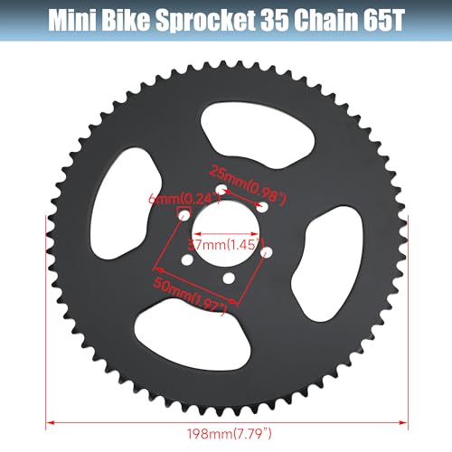 CILOYU 35 Chain 140 Links + Mini Bike Rear Sprocket 65 Tooth Replacement for Coleman CT100U CC100X Baja Doodle Bug DB30 Blitz Dirt Bug Racer Predator 79cc 97cc 98cc 100cc Mini Bike Go Kart Parts - Image 5