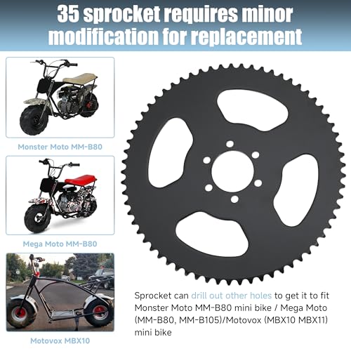 CILOYU 35 Chain 140 Links + Mini Bike Rear Sprocket 65 Tooth Replacement for Coleman CT100U CC100X Baja Doodle Bug DB30 Blitz Dirt Bug Racer Predator 79cc 97cc 98cc 100cc Mini Bike Go Kart Parts - Image 2