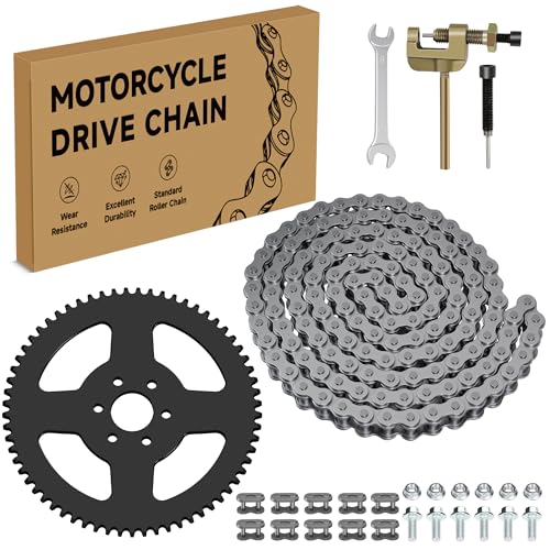 CILOYU 35 Chain 140 Links + Mini Bike Rear Sprocket 65 Tooth Replacement for Coleman CT100U CC100X Baja Doodle Bug DB30 Blitz Dirt Bug Racer Predator 79cc 97cc 98cc 100cc Mini Bike Go Kart Parts - Image 1