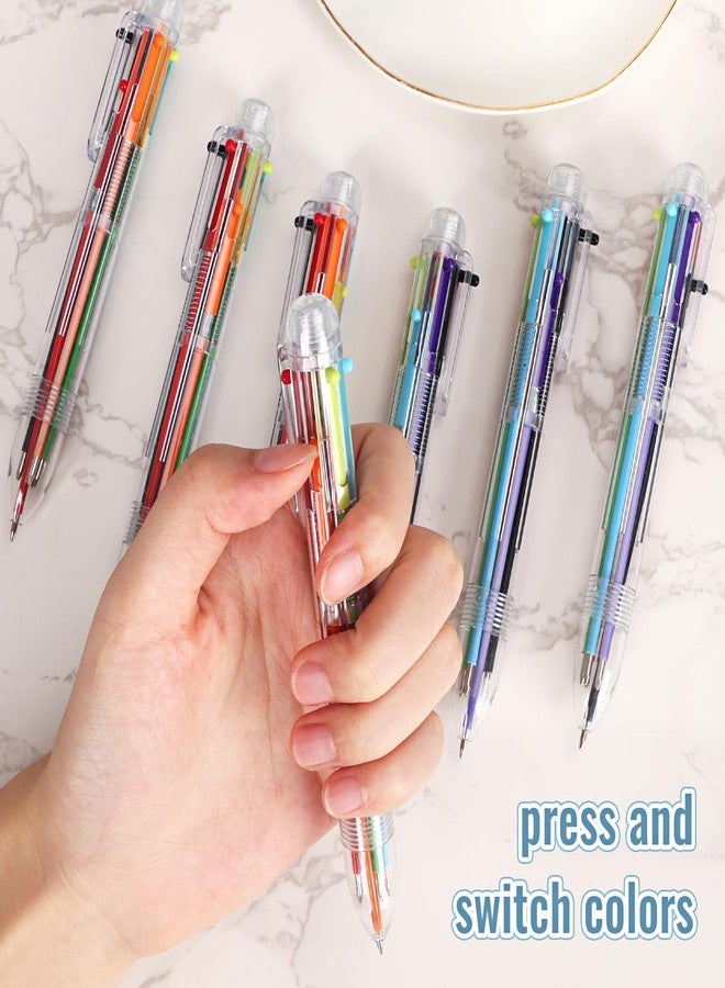 JPSOR 48 Pack Multicolor Pen for Kids 6-in-1, Transparent Barrel Pen 6-Color 0.5mm Retractable Ballpoint Pens for Office School Supplies Students Gift - Image 5