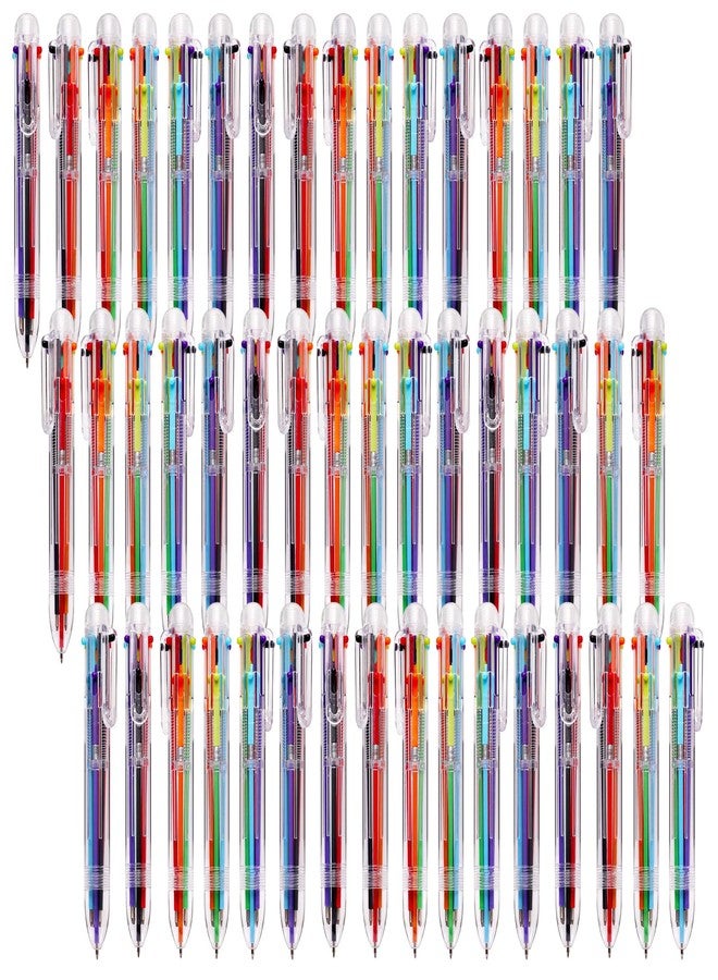 JPSOR 48 Pack Multicolor Pen for Kids 6-in-1, Transparent Barrel Pen 6-Color 0.5mm Retractable Ballpoint Pens for Office School Supplies Students Gift - Image 1