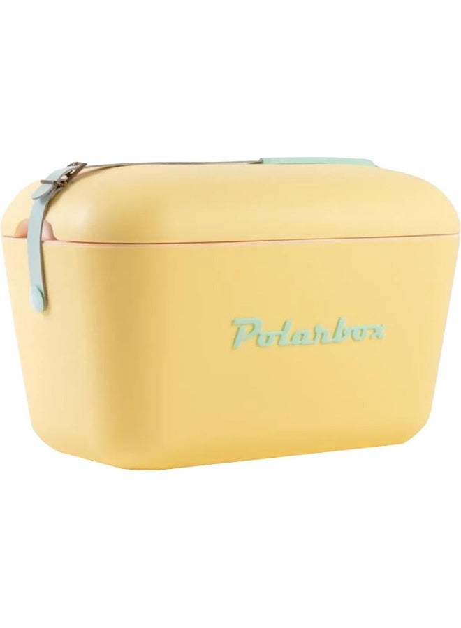 Polarbox ثلاجة بولار بوكس المحمولة - ثلاجة صغيرة سعة 20 لتر مع مقبض قابل للتعديل، تصميم عتيق، مادة الفلين - للشاطئ، النزهات، التخييم - Image 1