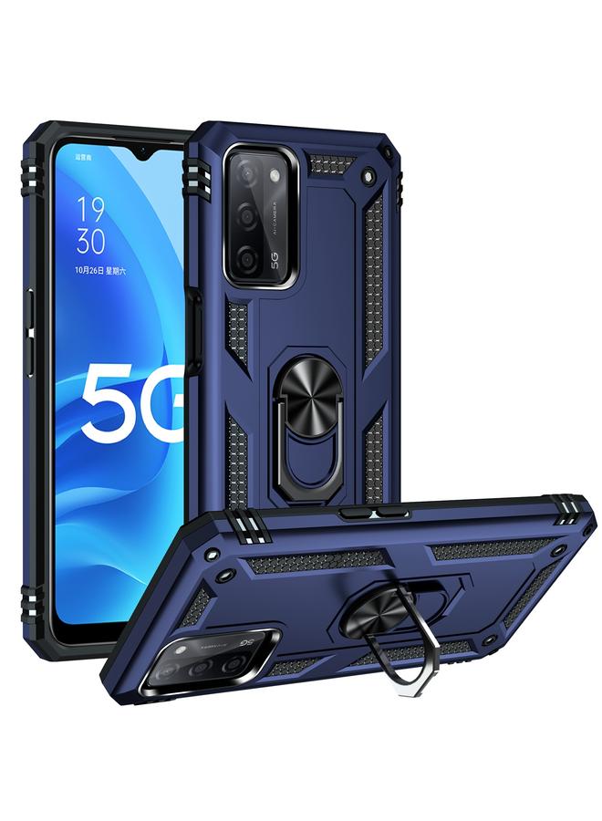 S-TOP Case For OPPO A55 5G Shockproof TPU + PC Protective Case with 360 Degree Rotating Holder - Image 1