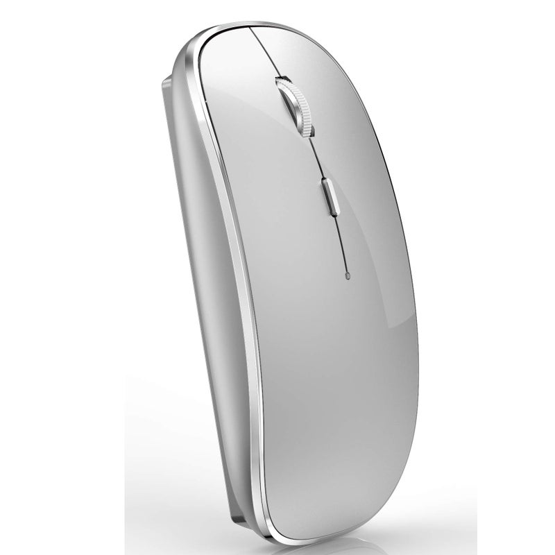JETTA Wireless Mouse for MacBook Pro, MacBook Air, Laptop, Desktop, Chromebook, Win7/8/10/11, PC - Silver - Image 1