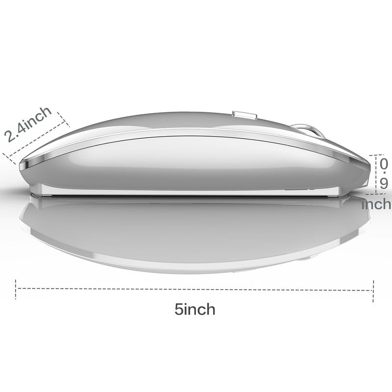JETTA Wireless Mouse for MacBook Pro, MacBook Air, Laptop, Desktop, Chromebook, Win7/8/10/11, PC - Silver - Image 5