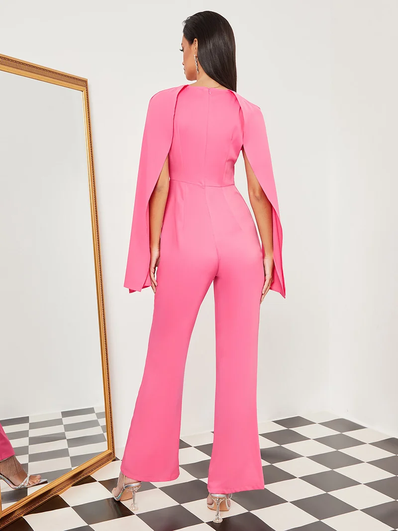 Styli Long Slit Sleeves Wide Leg Jumpsuit