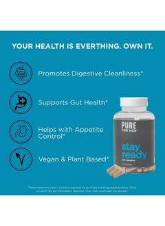 PURE FOR MEN Pure for Men - The Original Vegan Cleanliness Fiber Supplement - Proven Proprietary Formula (120 Capsules with Aloe)  - Image 5