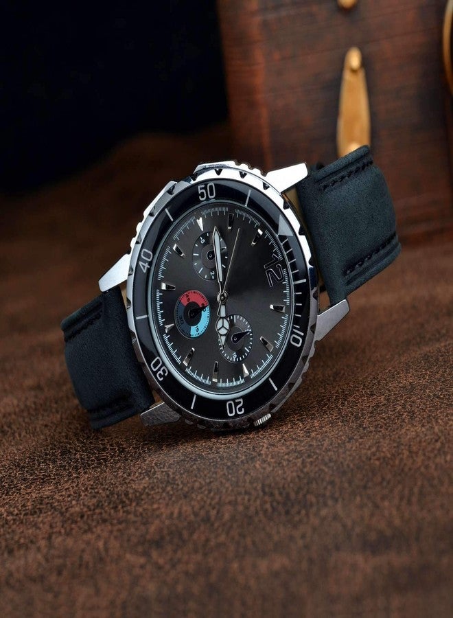 BISONSTRAP 15mm Watch Strap Vintage Leather Replacement Strap Black - Image 2